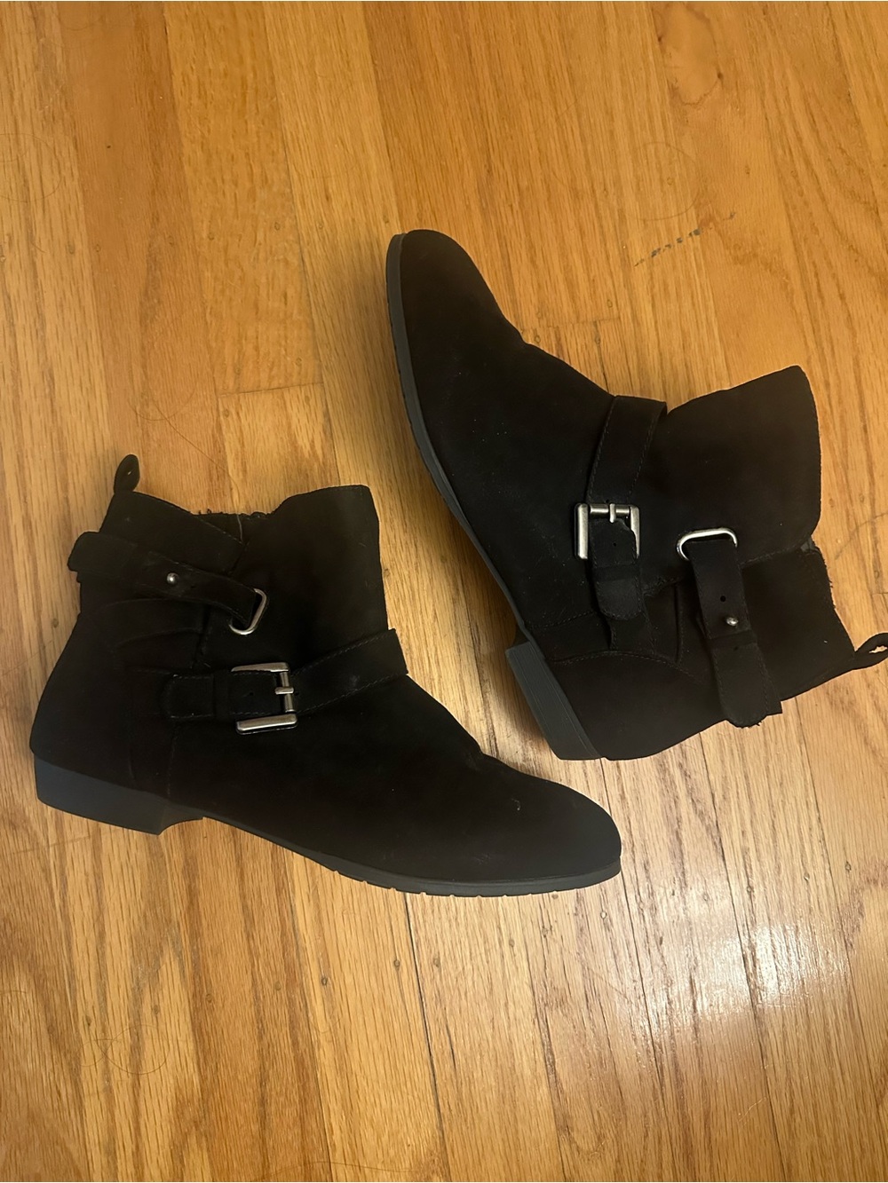 Cloudwalkers Emmie Women's Black Suede Ankle Boots with Buckle Detail - 7W